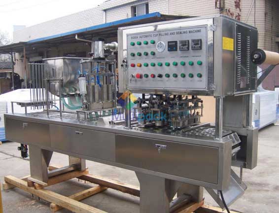 Rotary Cup Filling And Sealing Machine For Dual Cups